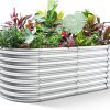 Amazon : $49.99 ($59.99)   Land Guard 24'' Tall Galvanized Raised Garden Bed Kit, Galvanized Planter Garden Boxes Outdoor, Oval Large Metal Raised Garden Bed for Vegetables (Classic Silver, 4×2×2ft)