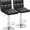 Amazon:$69.99 ($129.99)Furmax Bar Stools Modern Pu Leather Swivel Adjustable Hydraulic Bar Stool Square Counter Height Stool Set of 2 (Black)