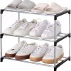Amazon : $7.99 ($8.99)  Jucaifu Stackable Small Shoe Rack, Entryway, Hallway and Closet Space Saving Storage and Organization (3-Tier, Black)