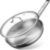 Amazon: $19.94 ($29.99) Stainless Steel Pan with Lid,12 Inch Stainless Steel Frying Pan,Tri-Ply