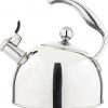 Amazon : $99.99 ($149.99) Viking 3-Ply Stainless Steel Tea Kettle, 2.6 Quart Stovetop Hot Water Pot with Tempered Glass Lid, Ergonomic Handle, Induction Ready, Mirror Finish