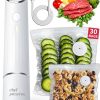Amazon : $79.99 ($109.99) Chef Preserve Compact Vacuum Sealer for Food (Vacuum Sealer Machine + 30 Reusable Vacuum Bags) Powerful Handheld Vacuum Sealer Machine, Seal Meal Saver, Portable Food Sealer