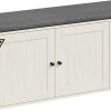 Amazon : $62.99 ($99.99) SONGMICS HOME Shoe Storage Bench, Superfast Toolless Assembly, Shoe Rack Cabinet with Door & Adjustable Shelf for Entryway/Living Room, 14 x 40.2 x 17.3 Inches, Rustic White and Slate Gray