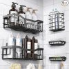 Amazon : $19.99 $29.99) EUDELE Adhesive Shower Caddy, 5 Pack Rustproof Stainless Steel Bath Organizers With Large Capacity, No Drilling Shelves for Bathroom Storage & Home Decor