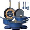 Amazon : $39.99 ($79.99) CAROTE Ceramic Cookwar Set, Pots and Pan Set Non Stick 16 Piece, Cookware Set Kitchen Cooking Set Non Toxic, PFAS PTFE Free, Blue